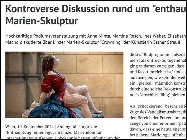 Kontroverse Diskussion rund um enthauptete Linzer Marien-Skulptur